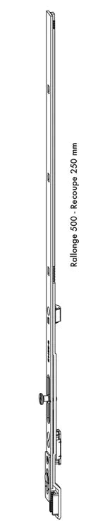Rallonge pour serrure multipoint encastrée, FERCO gris