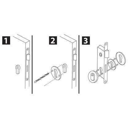 2 rosaces de fonction blindées cylindre LINEA BERTOMANI D.53mm, laiton poli/inox