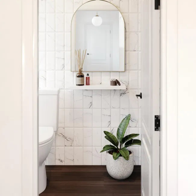 Carrelage mur intérieur effet marbre blanc mat Metro l.10 x L.20 cm ARTENS