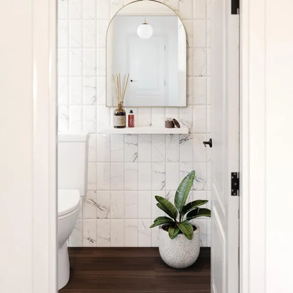 Carrelage mur intérieur effet marbre blanc mat Metro l.10 x L.20 cm ARTENS
