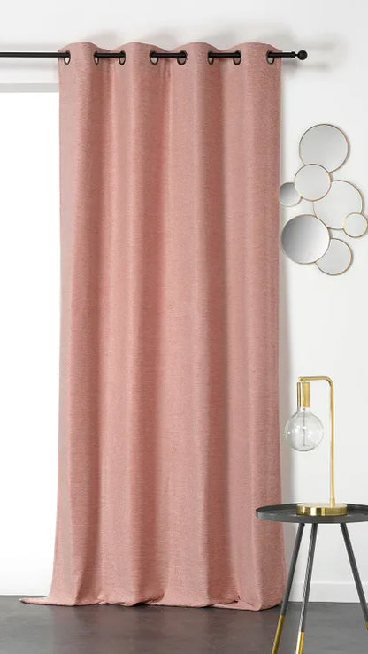 Rideau tamisant, Castello, coton, rose H.260 x l.140 cm