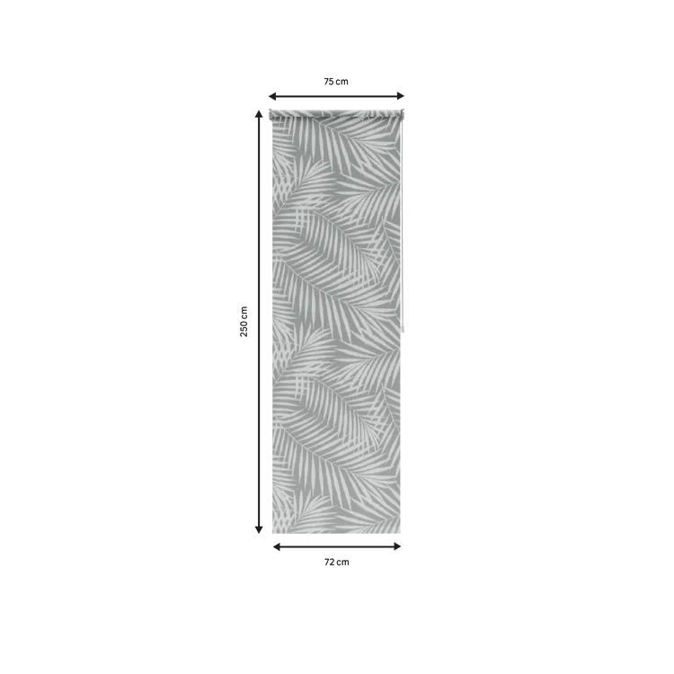 Store enrouleur tamisant Caloundra blanc/gris, l.75 x H.250 cm, INSPIRE