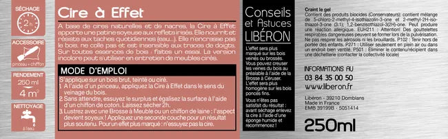Cire à effet meuble et objets À effet LIBÉRON, effet argenté 0.25 l