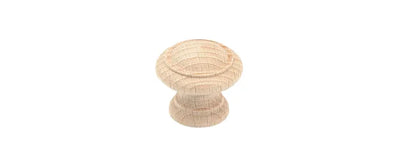 Bouton de meuble rond Régence, bois hêtre brut, Diam.40 mm
