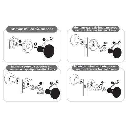 1 bouton sur rosace carré LINEA BERTOMANI sans trou laiton brossé