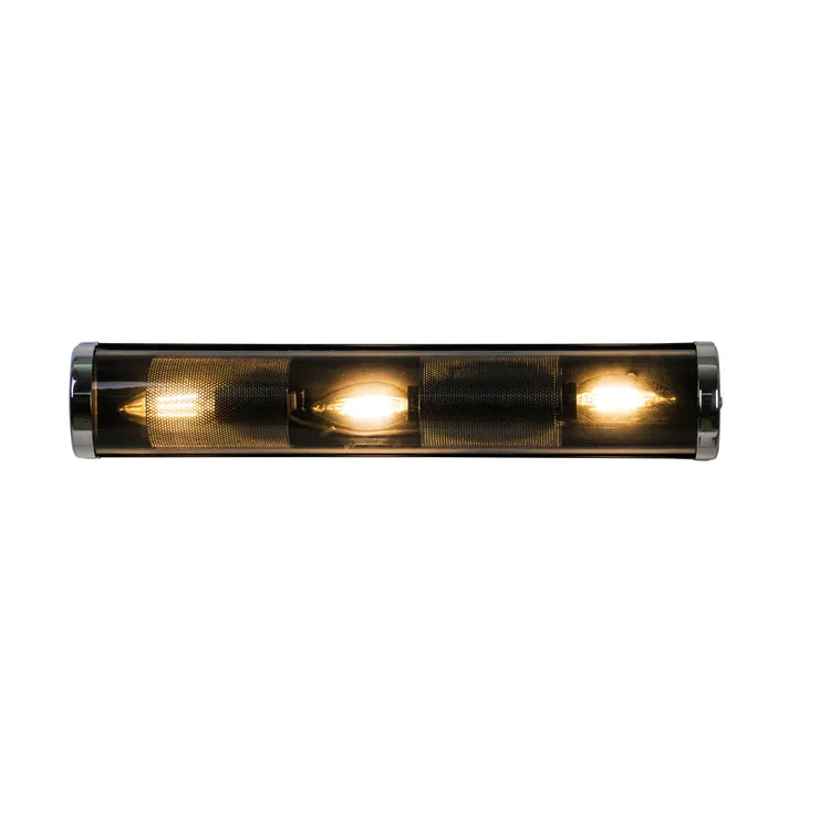 Applique 3x E14 max 28W, industriel métal gris fumé SAMPA HELIOS Smoky