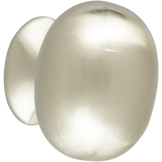 Bouton de meuble rond, zamak argent brossé, Diam.31 mm