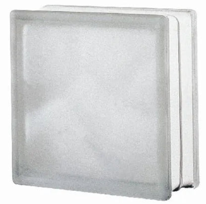 Brique de verre, transparent ondulé satiné
