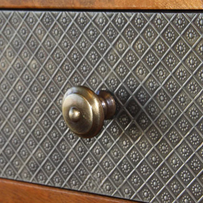 Bouton de meuble rond Rustique, zamak vieil or vieilli, Diam.30 mm