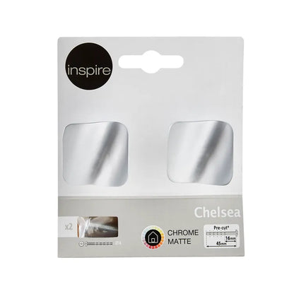 2 boutons de meuble Chelsea en zamak argent mat, l. 32 x P. 26 mm