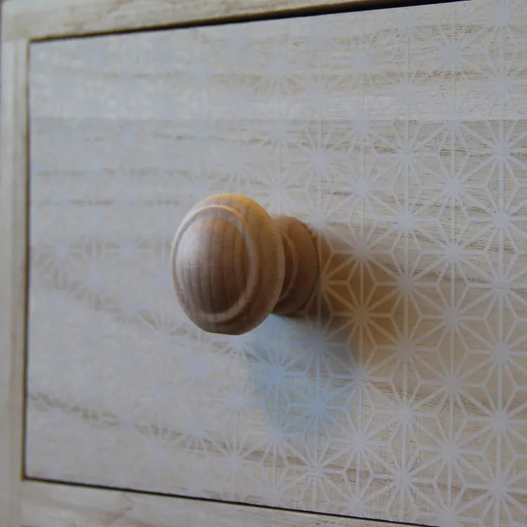 Bouton de meuble rond Régence, bois hêtre brut, Diam.40 mm