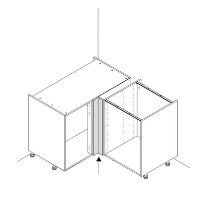 Fileur d'angle Chicago vert pétrole H.76.5 cm x L.9 cm x Ep.19 mm