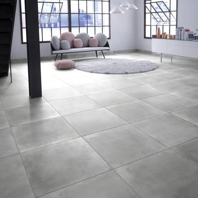 Carrelage sol effet béton gris Proton l.60.3 x L.60.3 cm GAMBINI GROUP