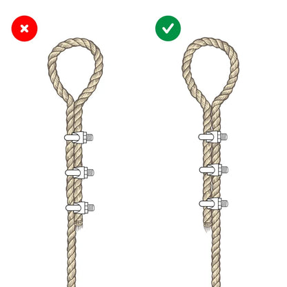 Lot de 2 serre-câbles acier zingué, STANDERS, Diam.3 x L.14 x l.12.5 mm