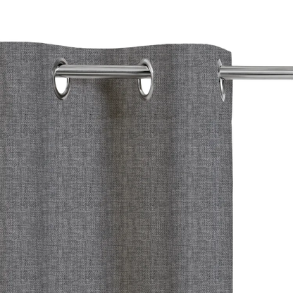 Rideau tamisant, Tricot, coton, gris H.250 x l.140 cm INSPIRE