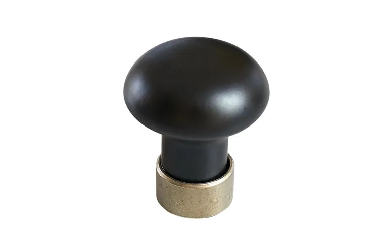 Bouton de meuble rond, porcelaine noir nickelé, Diam.30 mm