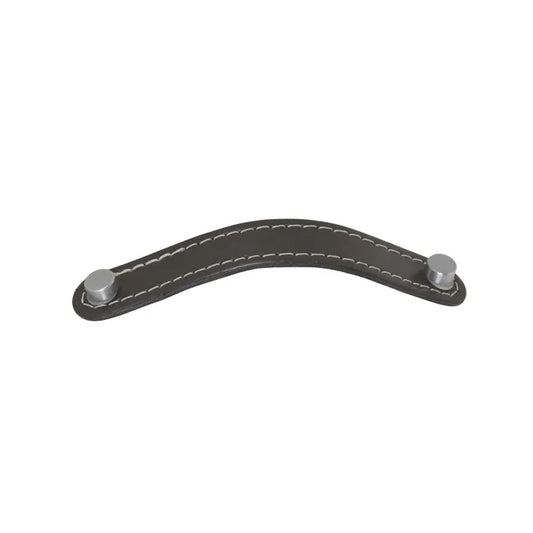 Poignée de meuble Cuir, cuir marron mat, entraxe 96 mm