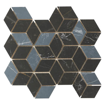 1 plaque de mosaïque Murano faïence effet marbre noir 28 x 26 cm