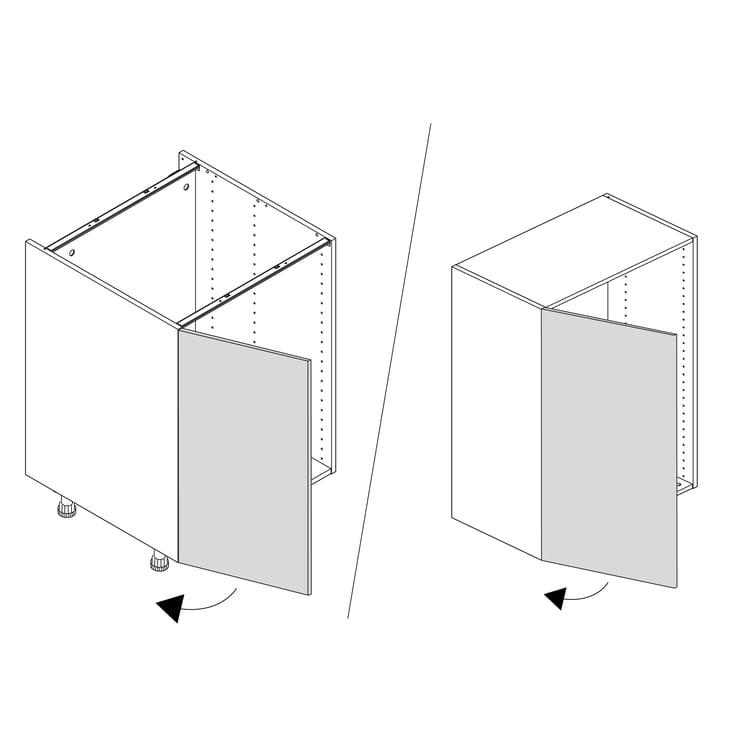 Porte de cuisine Vienne bleu iceberg mat H.50.9 x l.39.7 cm