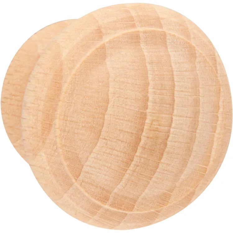 Bouton de meuble rond Régence, bois hêtre brut, Diam.40 mm