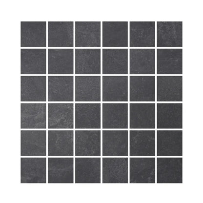 Mosaïque sol Sicile grès effet pierre noir 30 x 30 cm