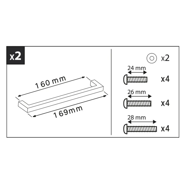 Lot de 2 poignées de cuisine Citere zamak INSPIRE 169 mm