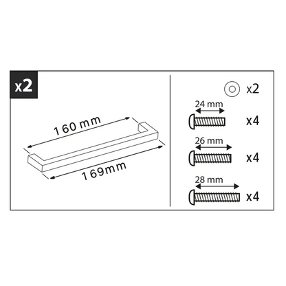 Lot de 2 poignées de cuisine Citere zamak INSPIRE 169 mm