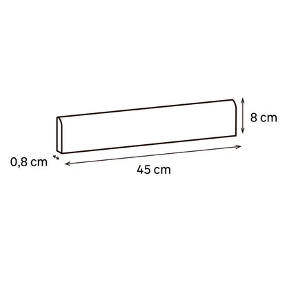 Lot de 3 plinthes carrelage Béton gris moyen n°17, Ht. x L. 45 cm, Ep.8.2 mm