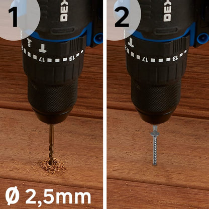 120 vis inox tête fraisée pozidriv STANDERS, Ø4 x L.50 mm