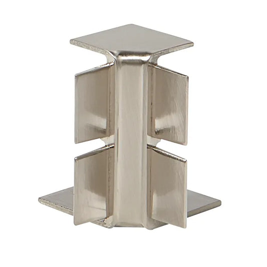 Jonction d'angle 90° ouvert Reno chant, aluminium brossé L.4 x l.4.2 cm