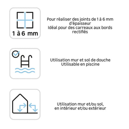 Joint tous types de carrelage et mosaïque AXTON noir 10kg