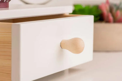 Bouton de meuble goutte, bois hêtre brut, Diam.20 mm