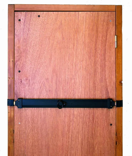 Barre de sécurité pour porte de garage en acier noir, L.73 à 93 cm AFBAT