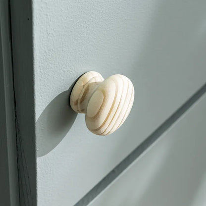 Bouton de meuble rond, bois naturel, Diam.40 mm