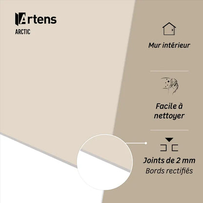 Carrelage mur intérieur effet beige mat Arctic l.30 x L.90 cm ARTENS