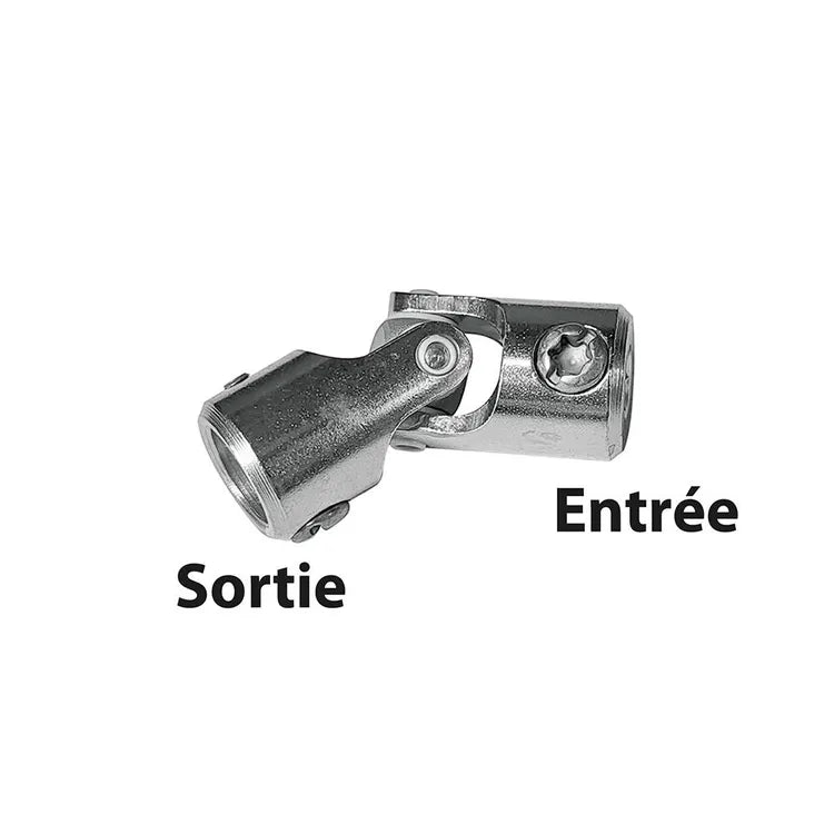 Genouillère Diam. 12 mm + Diam. 12 mm acier chromé, H.49 x L.18 x P.18 mm AFBAT