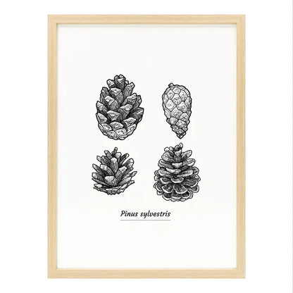 Image encadrée Pommes de pin CEANOTHE l.30 x H.40 cm