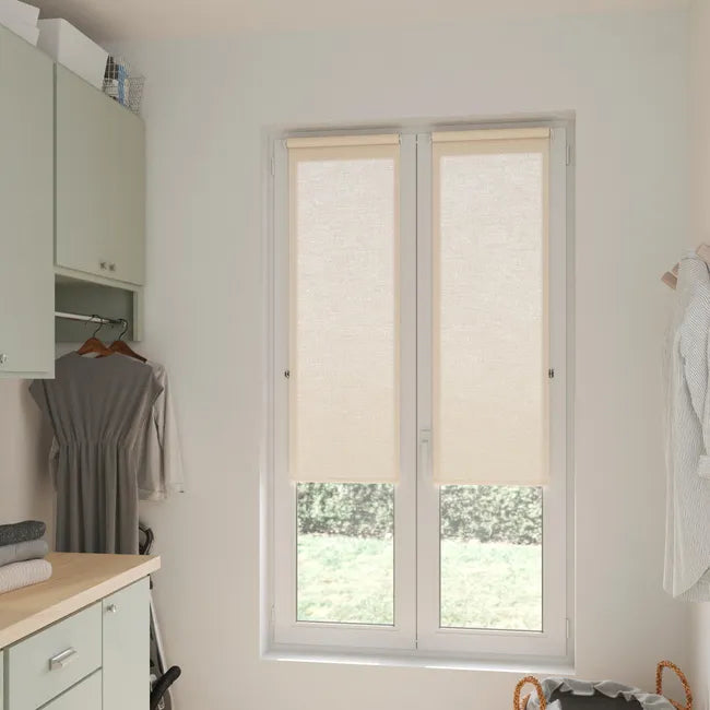 Store enrouleur tamisant Malaga beige, l.45 x H.190 cm