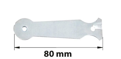 Patte acier galvanisé, H.32 x L.80 x P.2.5 mm