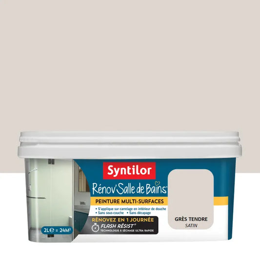 Peinture mur, meuble, carrelage grès satin SYNTILOR Rénov salle de bains 2l