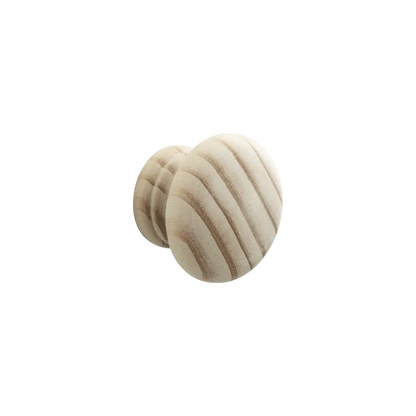 Bouton de meuble rond, bois naturel, Diam.40 mm