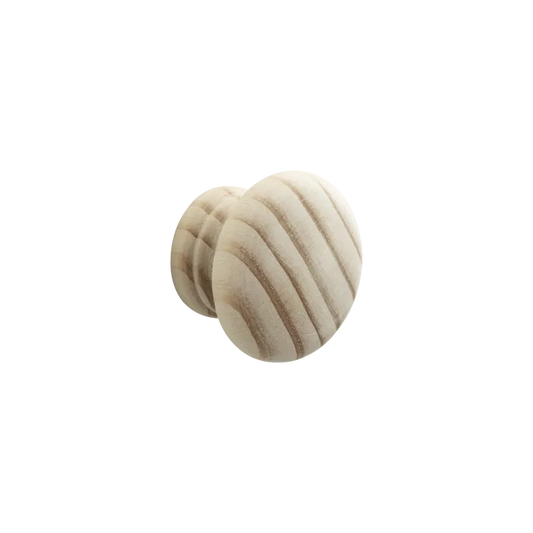 Bouton de meuble rond, bois naturel, Diam.40 mm