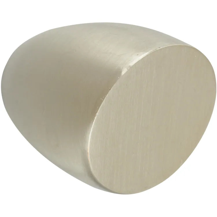 Bouton de meuble biais, zamak argent brossé