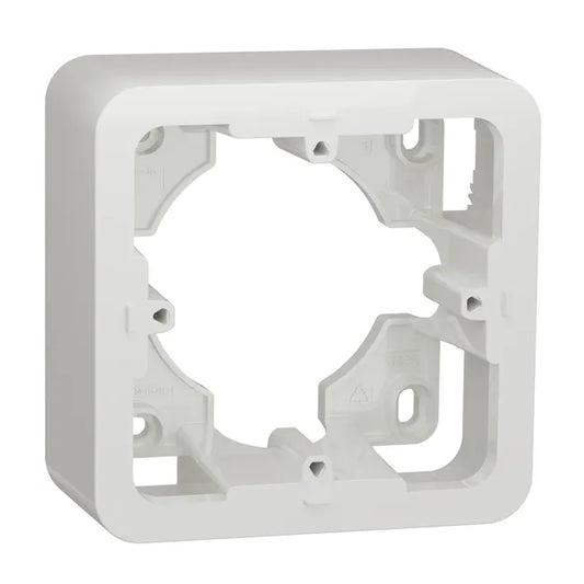 Boîte support pour montage saillie 1 poste Unica, SCHNEIDER ELECTRIC, blanc
