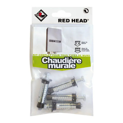 Kit chevilles à expansion chaudière murale RED HEAD, Diam.12 x L.50 mm