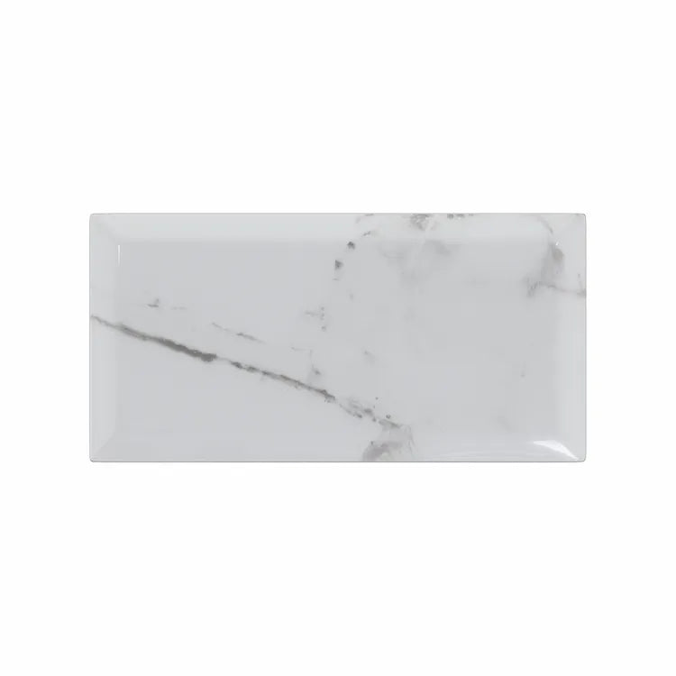 Carrelage mur intérieur effet marbre blanc brillant Metro l.10 x L.20 cm ARTENS