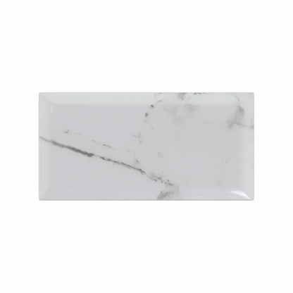 Carrelage mur intérieur effet marbre blanc brillant Metro l.10 x L.20 cm ARTENS