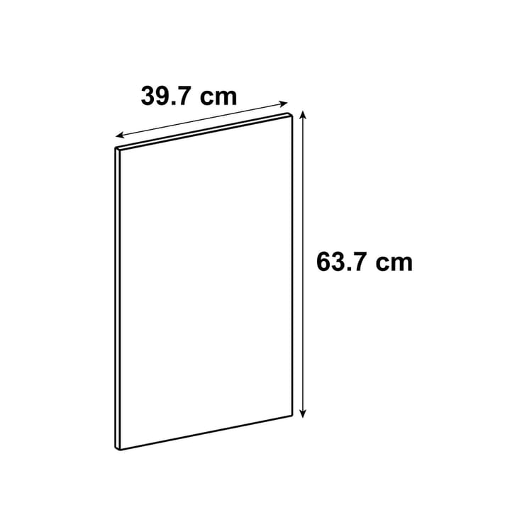 Porte de cuisine Sevilla noir brillant H.63.7 x l.39.7 cm