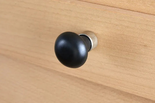 Bouton de meuble rond, porcelaine noir nickelé, Diam.30 mm