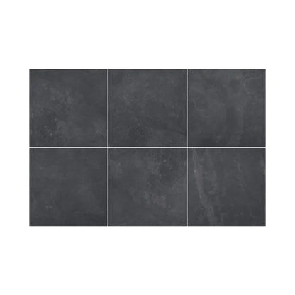 Carrelage mur / sol effet pierre noir Sicile l.60 x L.60 cm